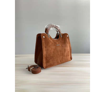 Torebka damska B.ELIT model 09-72 zamsz naturalny